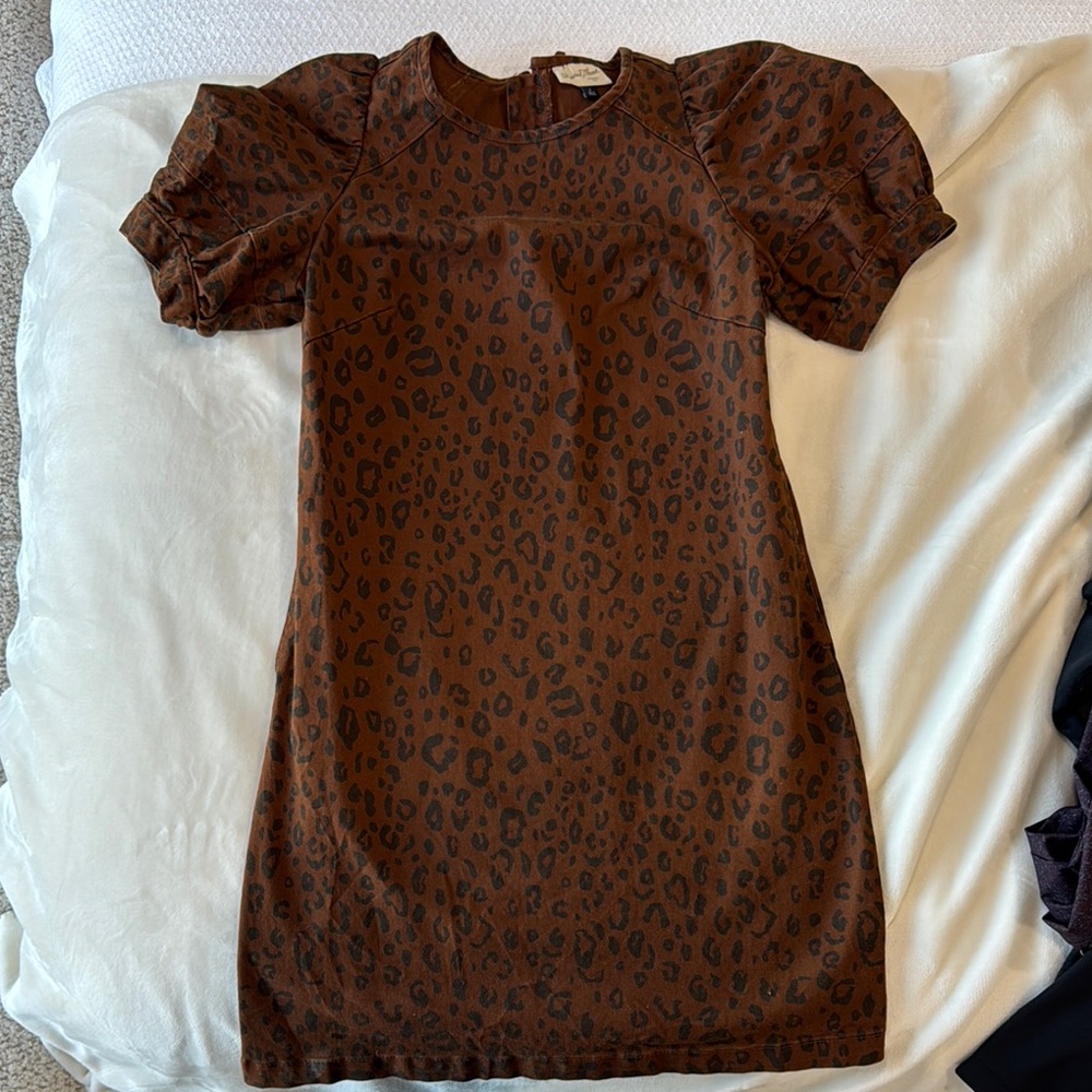 Universal Thread Brown Leopard Print Mini Dress - image 1